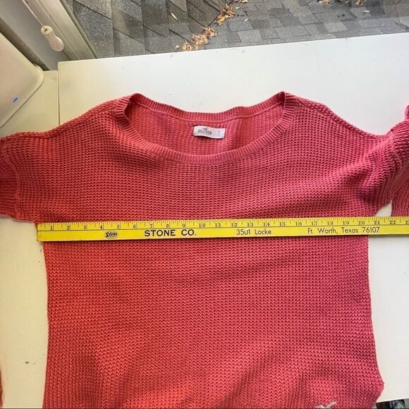 Hollister Scoop Neck Cotton Blend Orange Sweater-Small - Picture 8 of 10